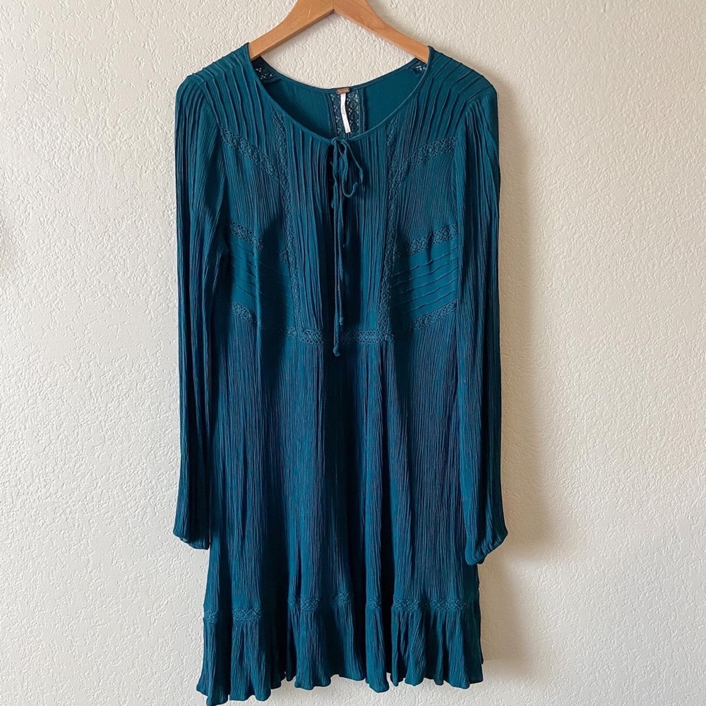 FREE PEOPLE Teal Boho Dress LARGE